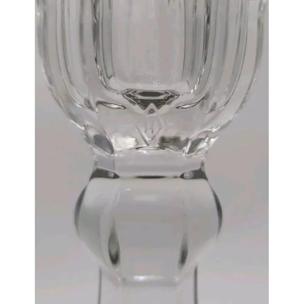 Vintage Cut Crystal and Etched Base Heisey Candlesticks 10 Inch With Diamond‎ H